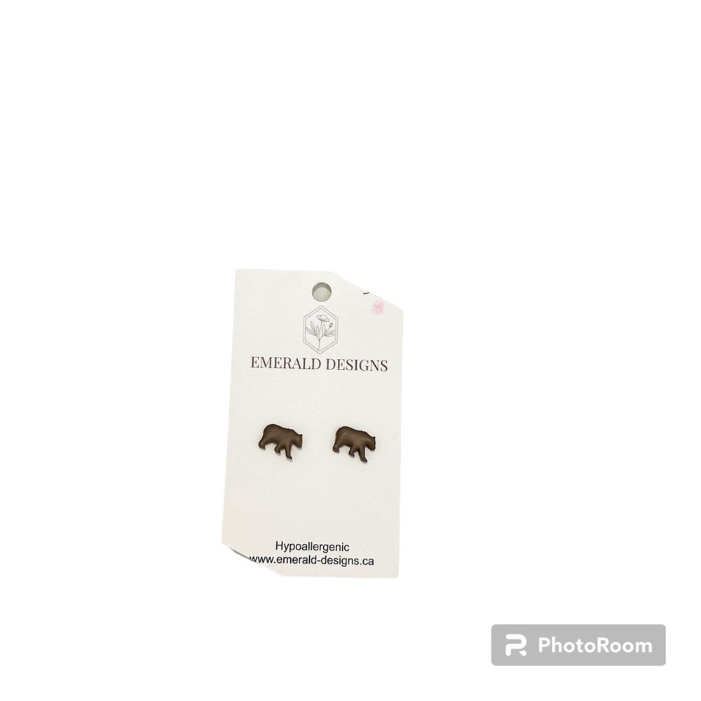 Emerald Designs Hypoallergenic Bear Earrings Canadian made